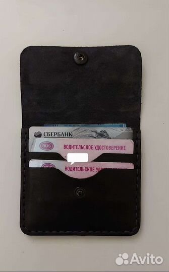 Картхолдер из натуральной кожи ручной работы