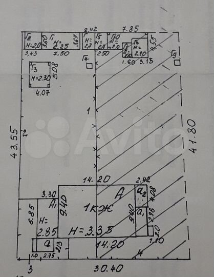 Доля в 3-к. квартире, 68,2 м², 1/1 эт.