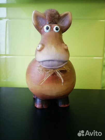 Кашпо керамика лошадка