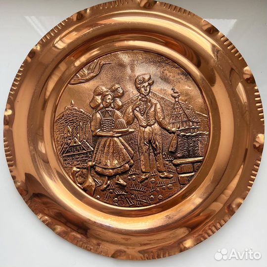 Настенное панно - тарелка, медь