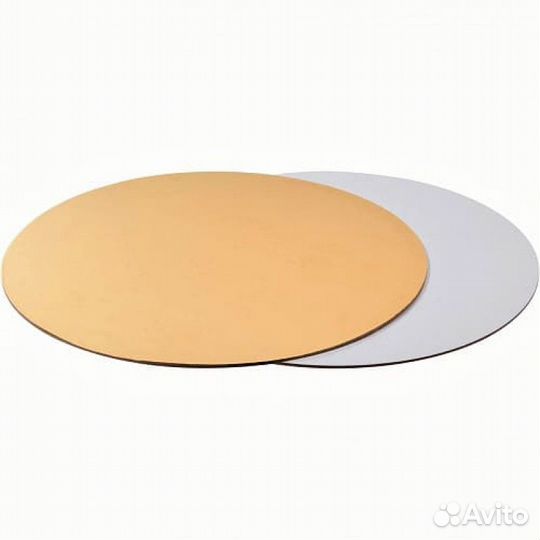 Подложка для торта круглая (зол\бел)d 16 см, 1,5мм