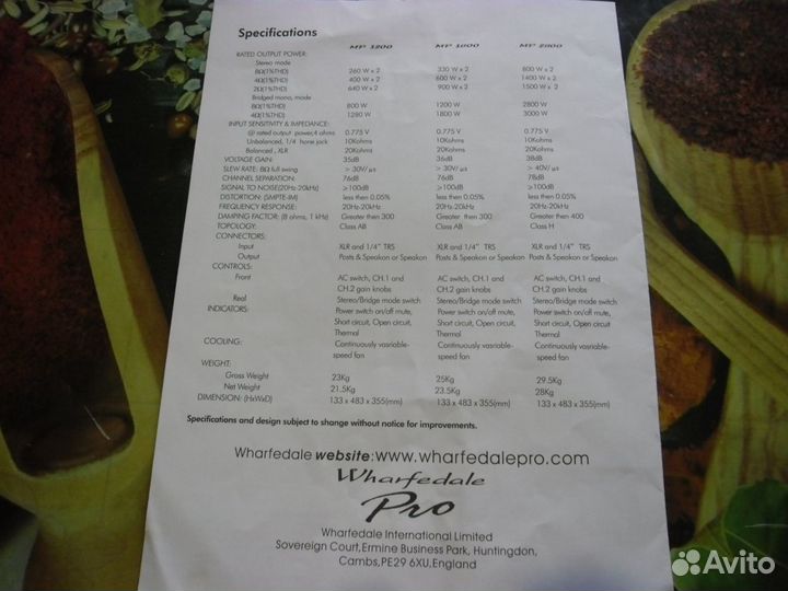 Wharfedale PRO MP2800 усилитель мощности