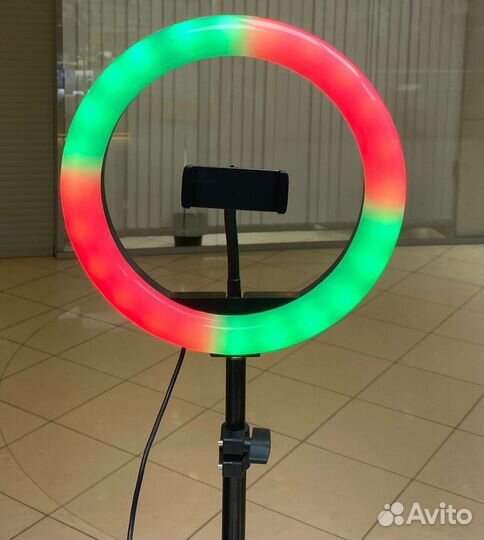 Кольцевая лампа 26 см цветная