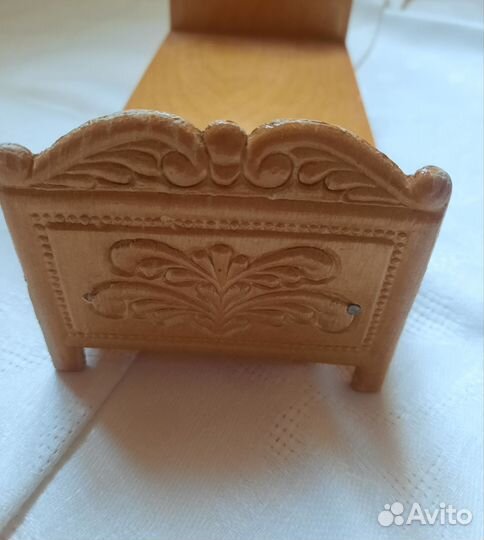 Кроватка для кукол деревянная. Сделано в СССР