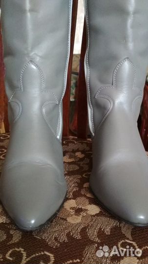 Сапоги из натур. кожи в б/у, Италия, разм.37-38