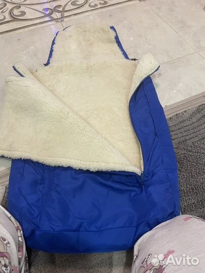 Зимний конверт в коляску на овчине натуральная