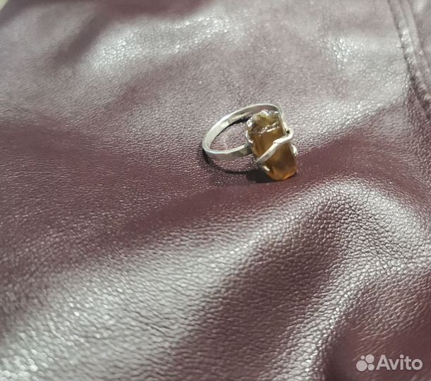 Серебряное кольцо с цитрином ручная работа