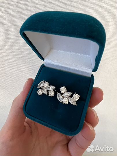 Серьги серебрянные с фианитами