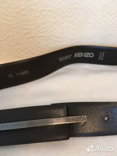 Ремень,новый,темно-коричневый,кожа, kenzo, Франция