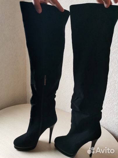 Сапоги, натуральная замша