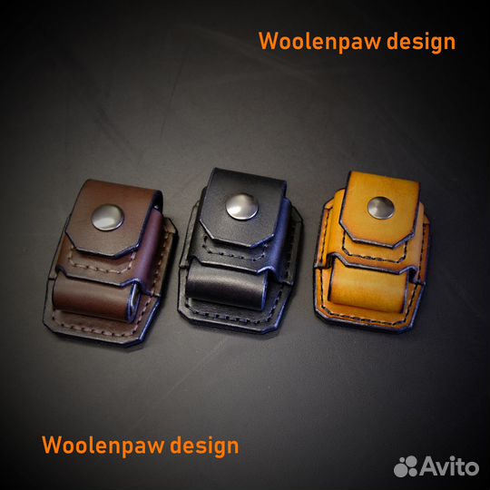 Чехол для Zippo из кожи на ремень