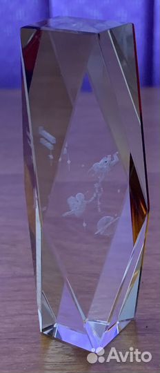 Стеклянный многогранник с 3D картинкой Близнецы