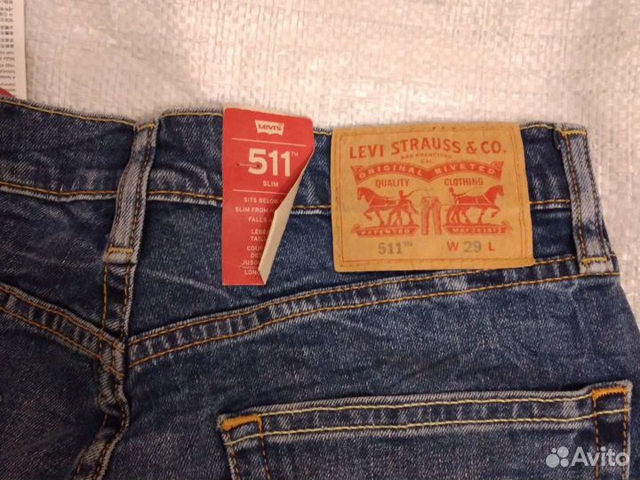 Джинсовые шорты levis 511 29 р новые
