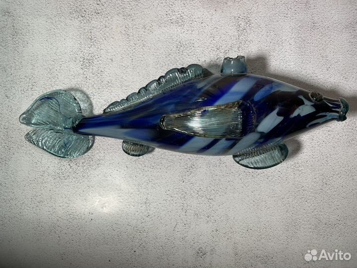 Статуэтка рыбы из гутного стекла СССР