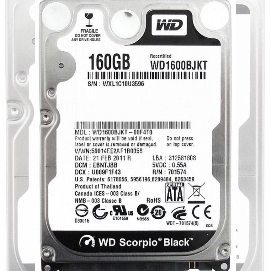 [WD1600BJKT] Жесткий Диск Western Digital 160gb Sata Wd1600bjkt
