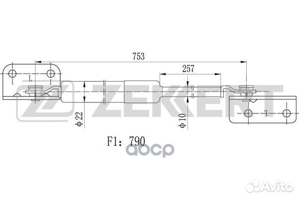 Пружина газовая багажника SsangYong Istana 95