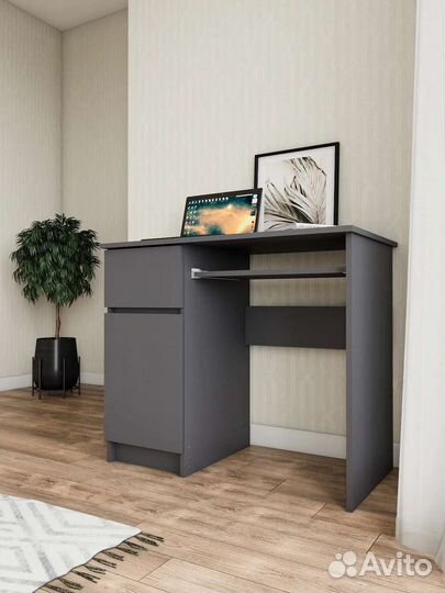Письменный компьютерный стол графит и белый
