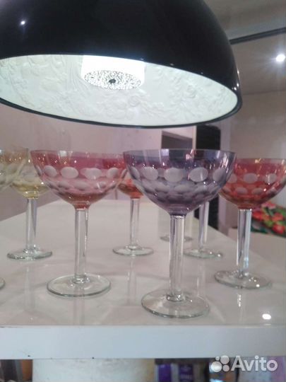 Фужеры Зонтики Старая Богемия.двухслойные