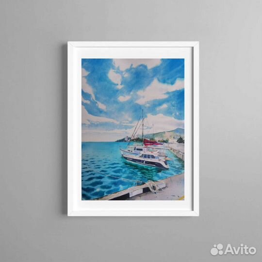 Акварель пейзаж Ялта