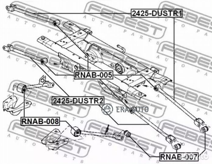 Febest rnab-008 Сайлентблок задн подвески renault duster 2011- rnab-008