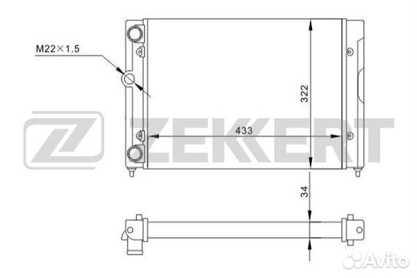 Радиатор охлажд Golf Vento 91