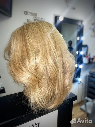 Парик блонд с имитацией кожи