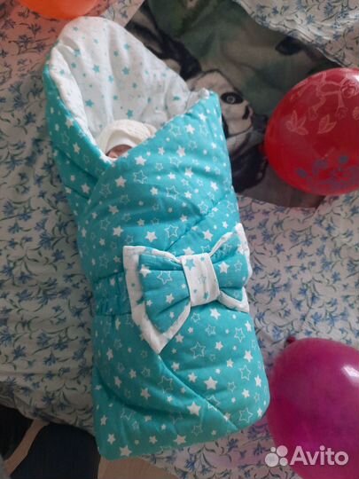 Конверт для выписки + одеяло и комбинезон