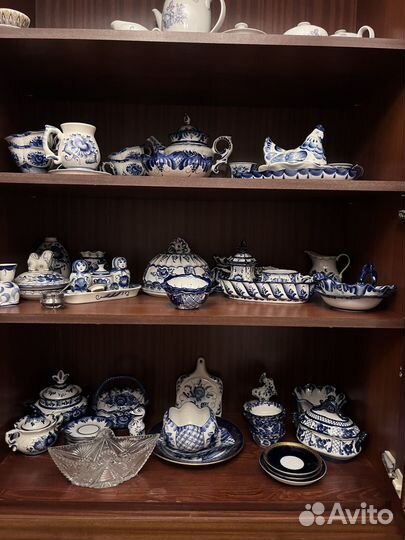 Сервиз гжель хрусталь