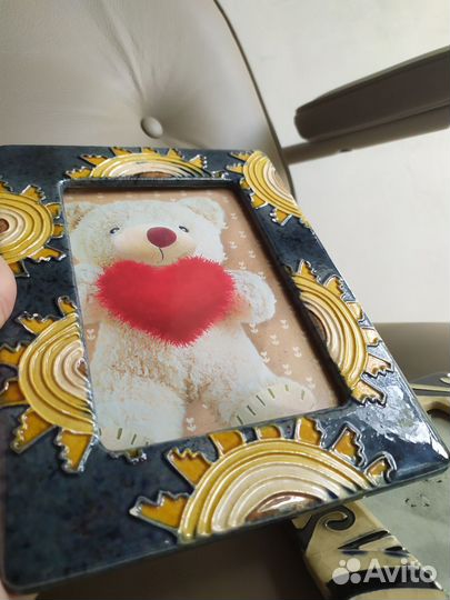 Фоторамка керамика с кракелюром Красный cube