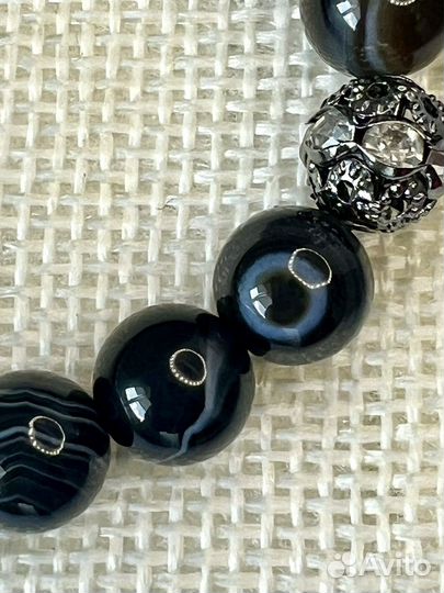 Браслет из черного агата