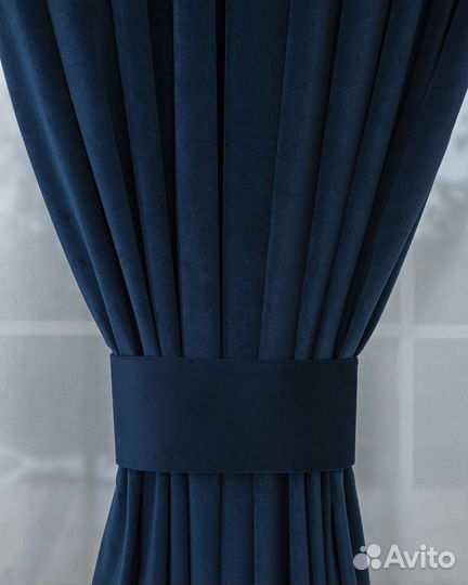 Шторы бархат Беллиссимо синяя ночь