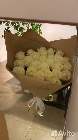 25 роз. 35 роз. 51 роза с упаковкой. Белые розы