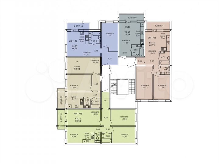 4-к. квартира, 72,7 м², 6/7 эт.