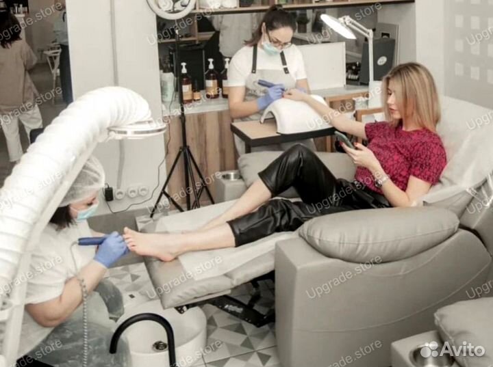 Кресло реклайнер педикюрное для услуг в 4-6 рук