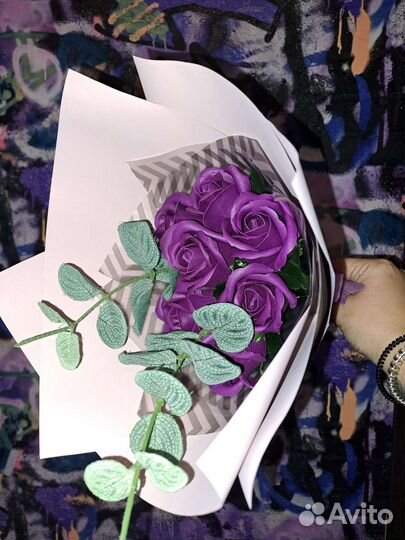 Букет из мыльных роз