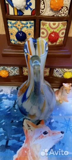 Кувшин цветное стекло СССР