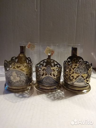 Подстаканники серебряные. СССР