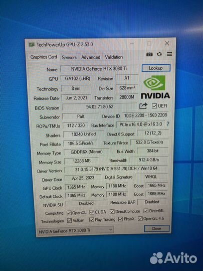 Видеокарта Palit GeForce RTX 3080 Ti GamingPro