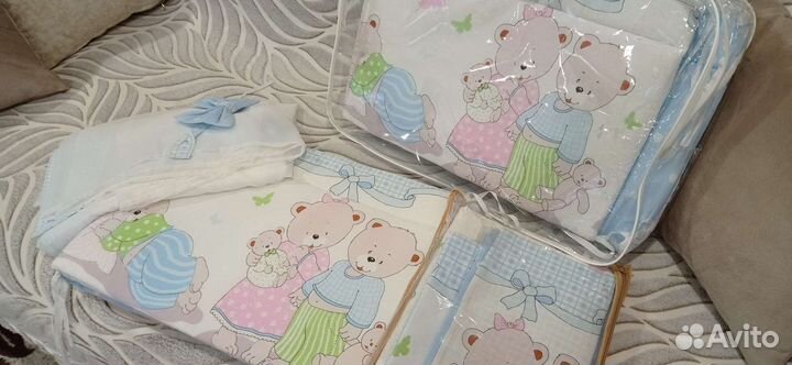 Постельное бельё, бортики для кровати