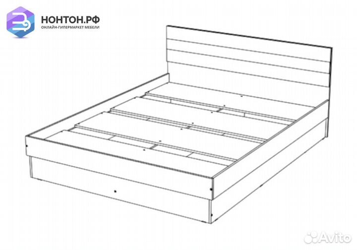 Кровать Фортуна белый глянец / дуб сонома
