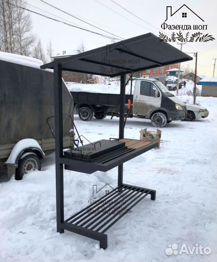 Мангал лофт с печью под казан