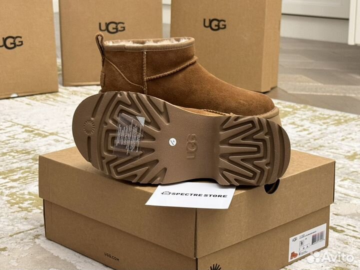 Угги на Платформе Ugg Ultra Mini Heights Chestnut