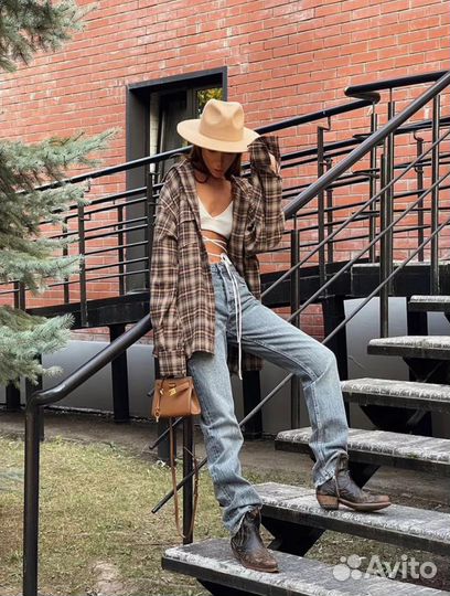 Рубашка в клетку женская