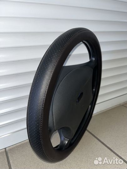 Оплетка на руль р-р М (37-39см) Эко/кожа Ч 1319С