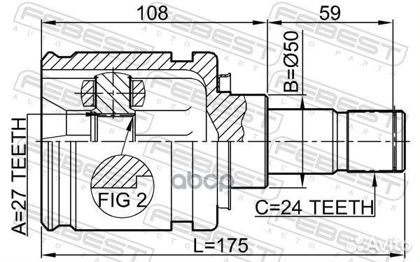 ШРУС внутренний перед лев CI-3715;ST-1490;4