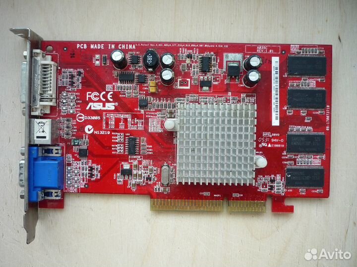 Видеокарта asus 9550 AGP 128Mb