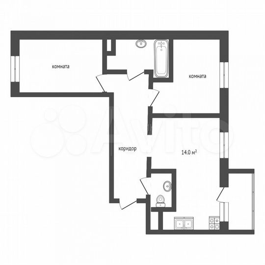 3-к. квартира, 55 м², 15/19 эт.