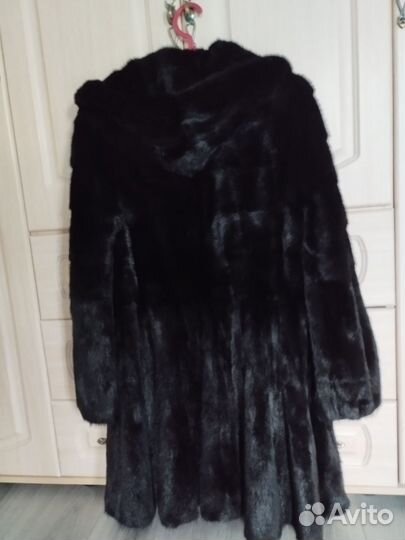 Шуба норковая с капюшоном 44 46