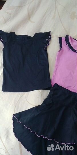 Юбка шорты футболка для танцев рост 134-140