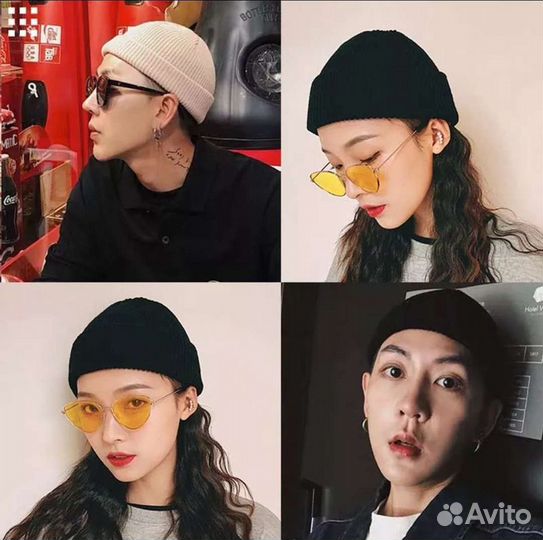 Модная Вязаная Шапка короткая